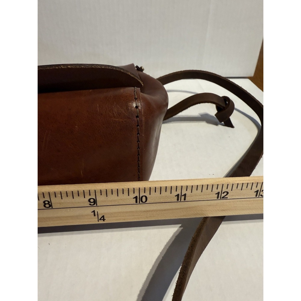 Triumph Outpost Crossbody Bag Brown Full Grain Leather Flap Shoulder Purse - Picture 11 of 13